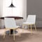 Armen Living Messina Modern White Velvet and Gold Metal Leg Dining Room Chairs, PK2 LCMSSIGLWHT - alternate 6
